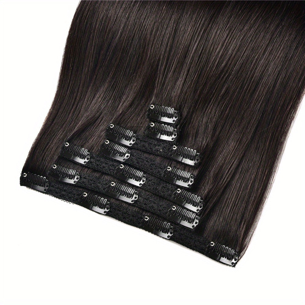 Clip in Hair Extensions Remy Human Hair Clip in Human Hair Natural Straight Clip in Extensions Full Head 7pcs 2.47 oz Long Straight Real Hair